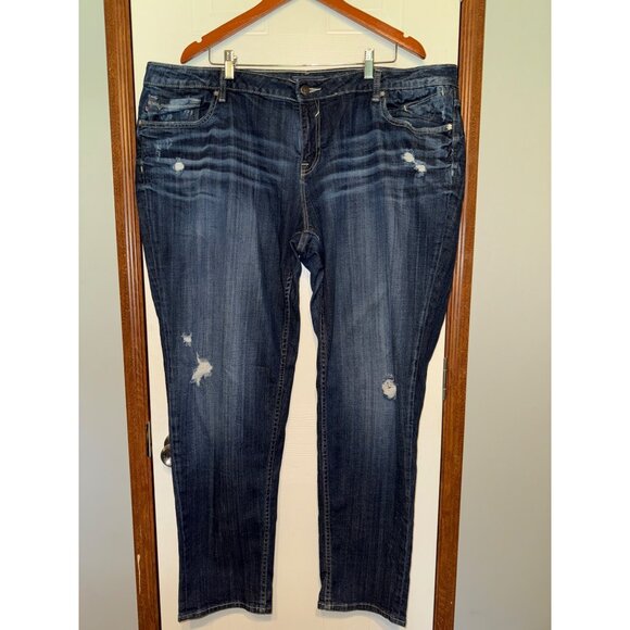 Vigoss The Boyfriend Rolled Up Skinny Distressed Jeans Size 24 - Picture 1 of 11